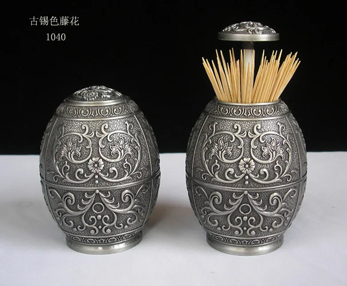 antique embossed zinc alloy metal toothpick holder box organizer tableware home decoration 1040
antique embossed zinc alloy metal toothpick holder box organizer tableware home decoration 1040