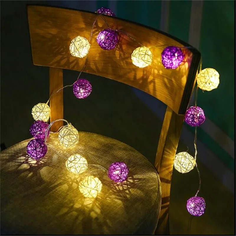 4M 20Led Warm White Fairy Light White Purple Rattan Ball LED String Light for Holiday Home Party Christmas Wedding Decoration
4M 20Led Warm White Fairy Light White Purple Rattan Ball LED String Light for Holiday Home Party Christmas Wedding Decoration