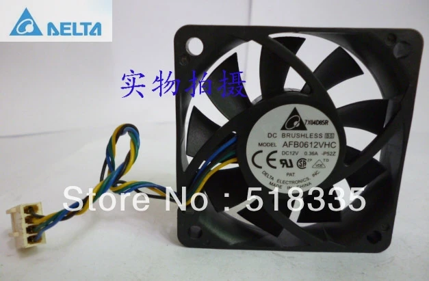 

Original for delta 6CM 60*60*13MM 6013 12V 0.36A 4-wire PWM fan AFB0612VHC server inverter pc case cooling fan