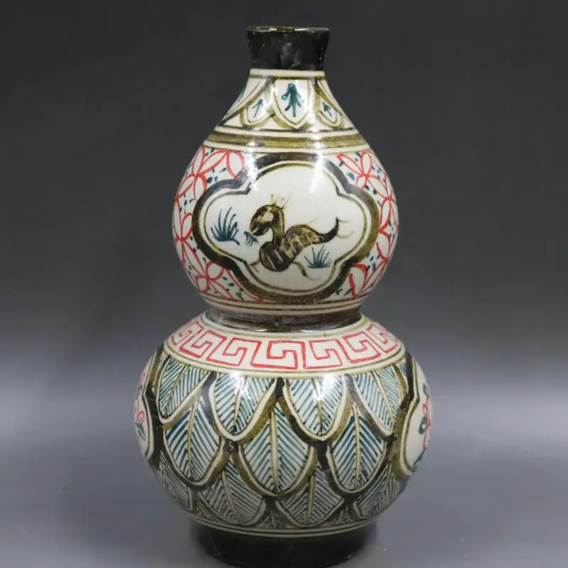 

Фарфоровая ваза под старину династии SongDynasty, флакон с тыквой JiZhoui, ручная роспись, украшение, коллекция и украшение