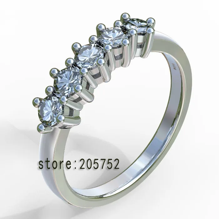 Женское серебряное кольцо с пятью камнями бесплатная доставка|finger ring|engagement ringstone