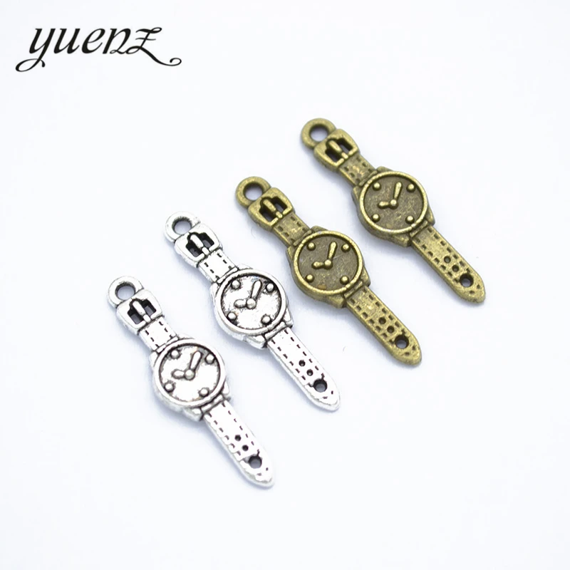 

YuenZ 30 шт часы Подвески античный серебряный цвет металлический кулон для ожерелья браслет изготовление, поиск ювелирных изделий 24*7 мм J357