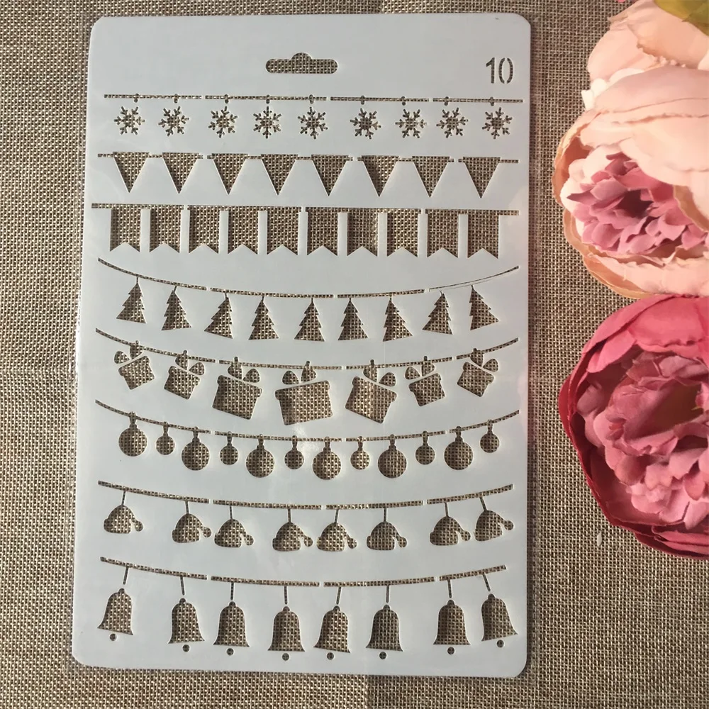 1Pcs A4 Flags Merry Christmas DIY Craft Layering Stencils Wall Paint Scrapbook Stamp Embossing Album Decorative Card Template
1Pcs A4 Flags Merry Christmas DIY Craft Layering Stencils Wall Paint Scrapbook Stamp Embossing Album Decorative Card Template