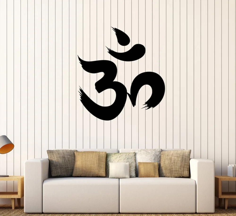 Творческий виниловые наклейки на стены Om персонажа санскрите индуизм Стикеры