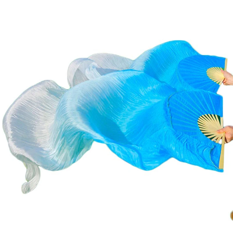 High selling 100% Real Silk Veils 1 Pair handmade dyed silk belly dance props fans dance Turquoise+Light turquoise+White 5 Sizes
High selling 100% Real Silk Veils 1 Pair handmade dyed silk belly dance props fans dance Turquoise+Light turquoise+White 5 Sizes