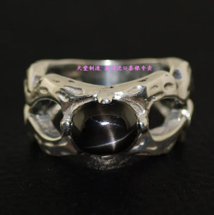 

Starlight stone ring surface 925 pure silver rings male thai silver ring