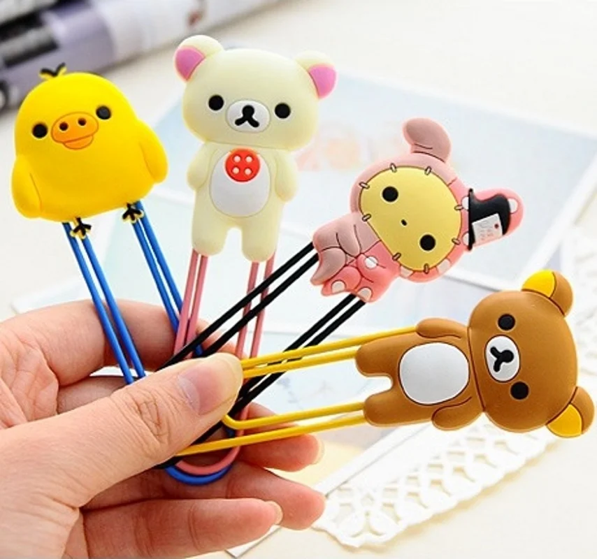 Оптовая продажа 4 шт./лот 2017 Kawaii Rilakkuma серия закладка клип Мемо бумажный зажим