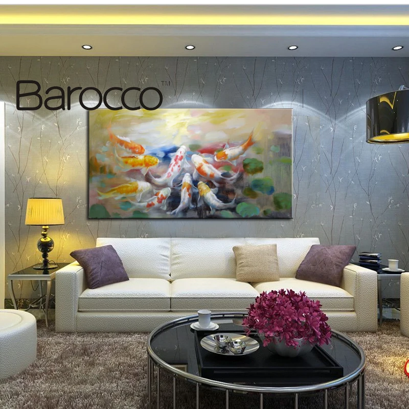Hand Painted Modern Abstract Oil Painting On Canvas Chinese style 9 fish no stretched home decoration for living room
Hand Painted Modern Abstract Oil Painting On Canvas Chinese style 9 fish no stretched home decoration for living room