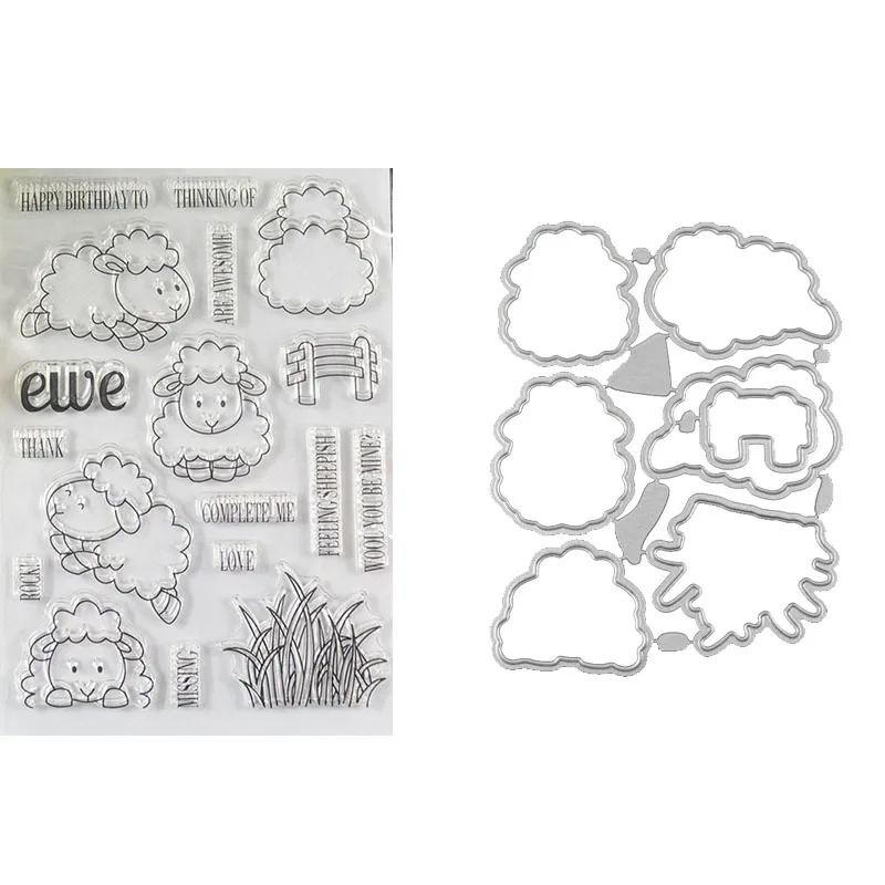 Ewe Sheep прозрачный штамп/металлическая вырубка для DIY скрапбукинга/изготовление