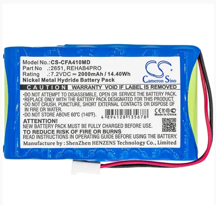 Cameron Sino 2000mAh battery for CEFAR Activ 4 Bodymax Trainer (NGSF4) Myo 4 Rehab 4 Pro 2651 REHAB4PRO Medical Battery
Cameron Sino 2000mAh battery for CEFAR Activ 4 Bodymax Trainer (NGSF4) Myo 4 Rehab 4 Pro 2651 REHAB4PRO Medical Battery