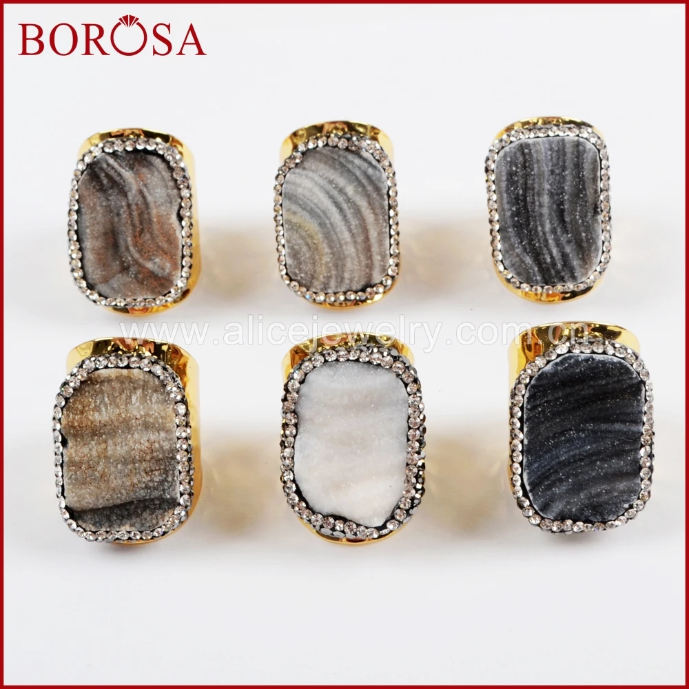 BOROSA New 5/10PCS Freeform Brazilian Galaxy Quartz Gold Band Ring Crystal Paved Zircons Gems Quartz Adjustable Rings JAB916
BOROSA New 5/10PCS Freeform Brazilian Galaxy Quartz Gold Band Ring Crystal Paved Zircons Gems Quartz Adjustable Rings JAB916