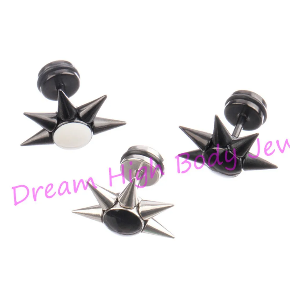 HENGKE Jewelry Spikes Sun Ear Stud Black White Barbell Earring Resin 316L Stainless Steel 50 pieces Punk Jewelry
HENGKE Jewelry Spikes Sun Ear Stud Black White Barbell Earring Resin 316L Stainless Steel 50 pieces Punk Jewelry