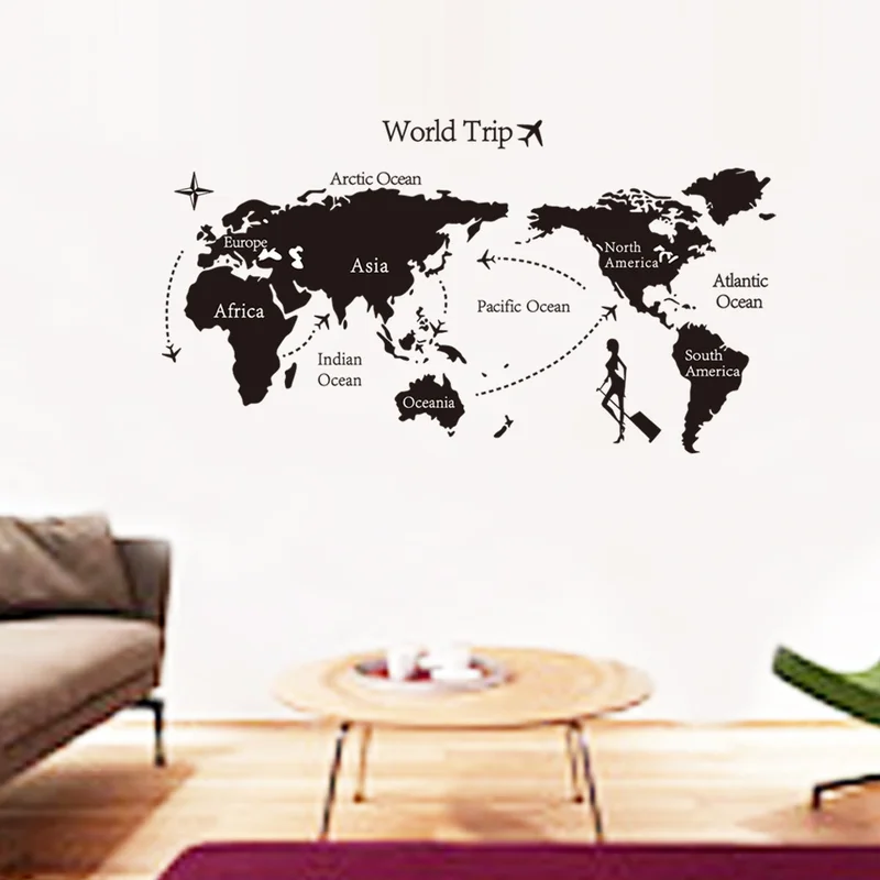 Wall-StickersTravel World Map Muurastickers Plate Figure Bedroom Wall Sticker Peel and Stick Tile Decoracion Habitacion
Wall-StickersTravel World Map Muurastickers Plate Figure Bedroom Wall Sticker Peel and Stick Tile Decoracion Habitacion