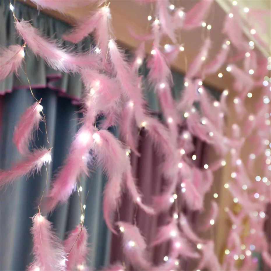 DIY Pink Feather Decorative LED Curtain String Lights 2*1M USB Power With Remote Fairy Light Decor For Window Girl Bedroom Party
DIY Pink Feather Decorative LED Curtain String Lights 2*1M USB Power With Remote Fairy Light Decor For Window Girl Bedroom Party