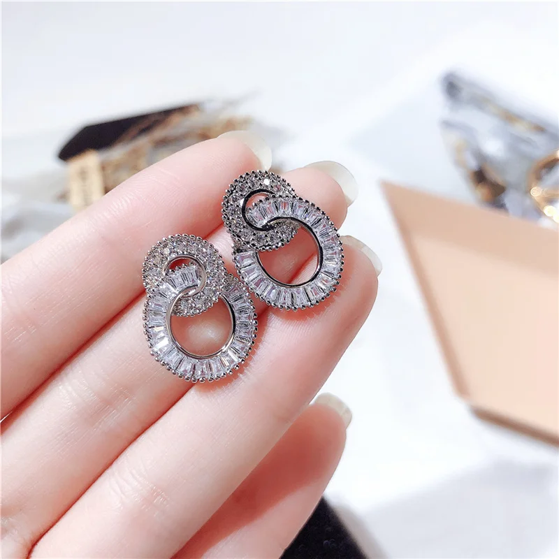Luxury Statement Earrings For Women Silver Color Fine Zircon Round Circles Drop Earrings Fashion Jewelry Korean Bijoux Gifts
Luxury Statement Earrings For Women Silver Color Fine Zircon Round Circles Drop Earrings Fashion Jewelry Korean Bijoux Gifts
