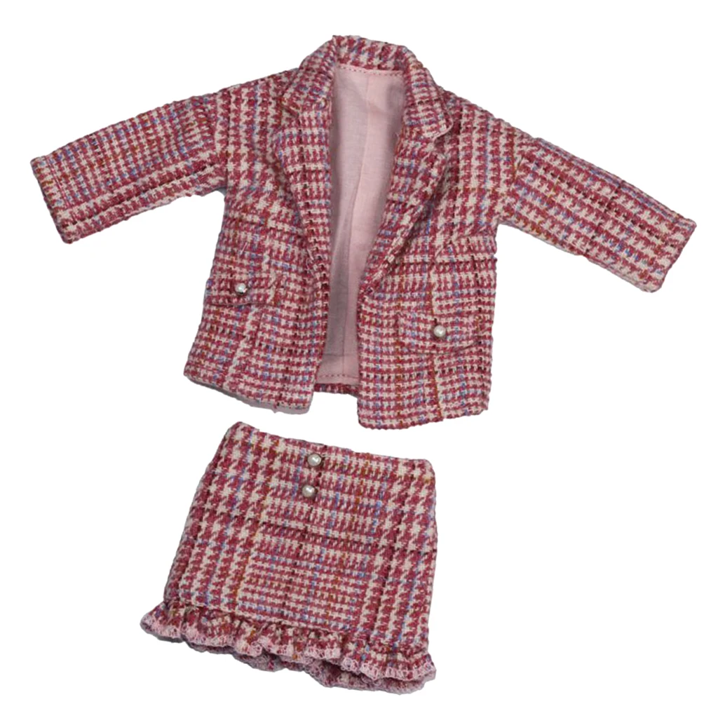Elegant Woolen Plaid Coat and Short Dress Suit Light Red for 1/6 BJD Doll Dress Up Accessories
Elegant Woolen Plaid Coat and Short Dress Suit Light Red for 1/6 BJD Doll Dress Up Accessories