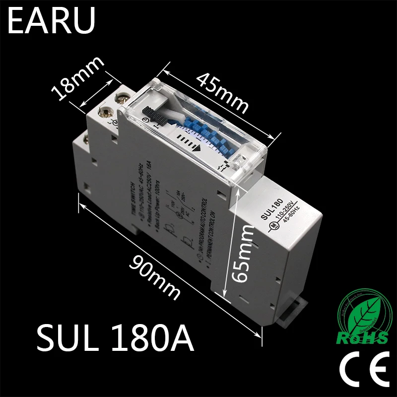 SUL180a 15 Minutes Mechanical Timer 24 Hours Programmable Din Rail Timer Time Switch Relay Measurement Analysis Instruments New
SUL180a 15 Minutes Mechanical Timer 24 Hours Programmable Din Rail Timer Time Switch Relay Measurement Analysis Instruments New