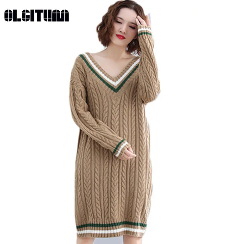 New 2020 Autumn and winter Korean Fashion V-neck Pullover Sweater Large Size Women Long Knitted Dress
New 2020 Autumn and winter Korean Fashion V-neck Pullover Sweater Large Size Women Long Knitted Dress