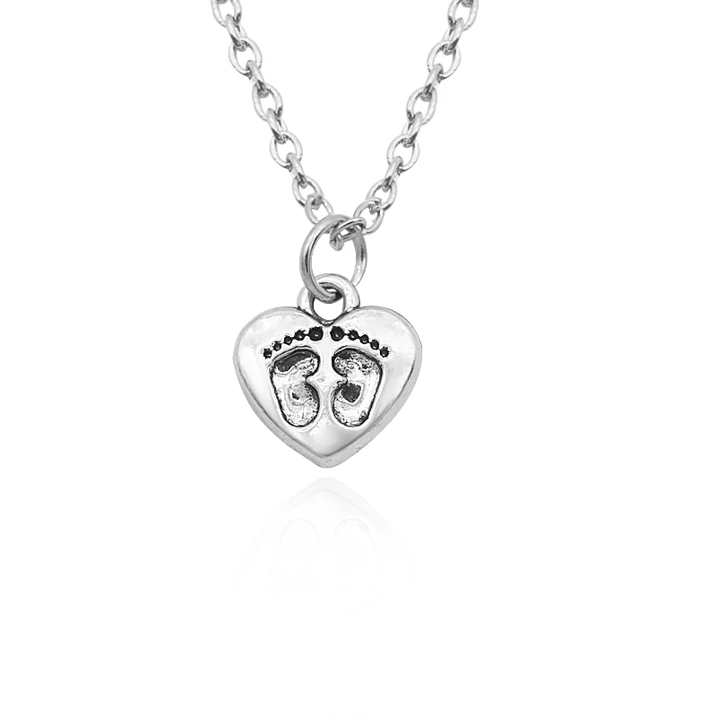 Cute Baby Footprints Charm Pendants Necklace Trendy Heart Footprint Pendant Necklaces DIY Handmade For Women Girls
Cute Baby Footprints Charm Pendants Necklace Trendy Heart Footprint Pendant Necklaces DIY Handmade For Women Girls