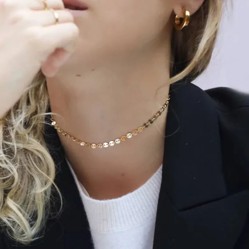 925 Silver Necklace Gold Filled Chocker Coins Disks Necklace Pendants Bijoux Collier Femme Kolye Collares Collane Boho Jewelry
925 Silver Necklace Gold Filled Chocker Coins Disks Necklace Pendants Bijoux Collier Femme Kolye Collares Collane Boho Jewelry