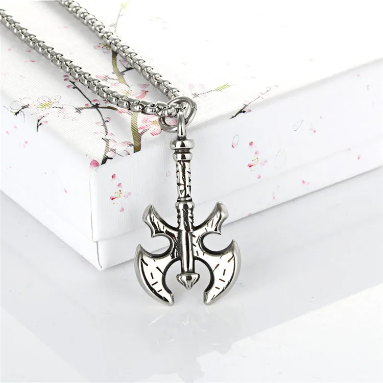 Vintage Punk Style Two-sided Axe Necklace Never Fade 316L Stainless Steel Hatchet Pendant Necklaces for Men Retro Animal Jewerl
Vintage Punk Style Two-sided Axe Necklace Never Fade 316L Stainless Steel Hatchet Pendant Necklaces for Men Retro Animal Jewerl