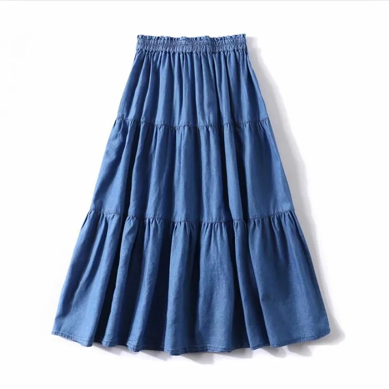 2020 Summer New Fashion Solid Loose Ruffles Denim Skirts Harajuku Long Skirts Plus Size Slim Jeans Skirts M-7XL Blue Black
2020 Summer New Fashion Solid Loose Ruffles Denim Skirts Harajuku Long Skirts Plus Size Slim Jeans Skirts M-7XL Blue Black