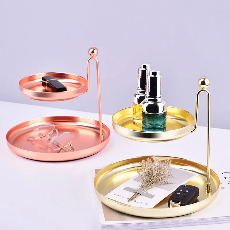 Nordic Luxury Double-layer Tray Golden Cosmetic Storage Tray Simple Living Room Decoration
Nordic Luxury Double-layer Tray Golden Cosmetic Storage Tray Simple Living Room Decoration
