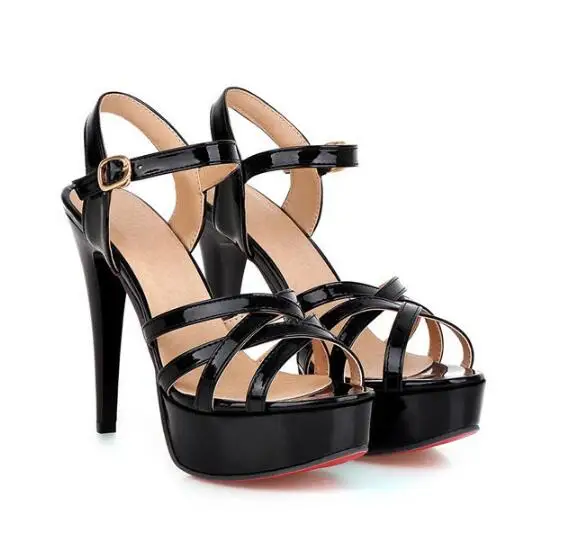 2018 Fish Mouth Women's Sandals Female High Heels Shoes Platform Sexy Nightclubs Shoes Fashion Rome A Word Buckle Women Shoes
