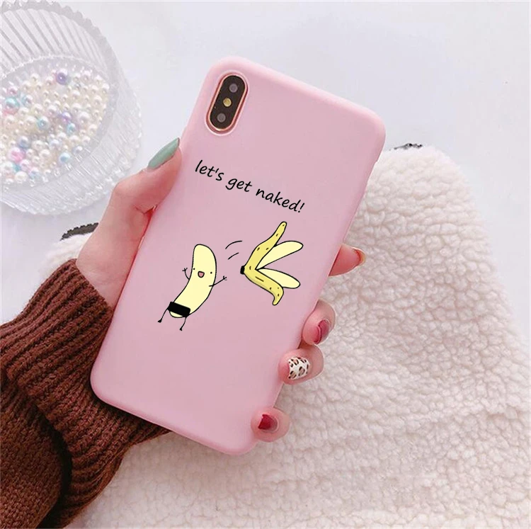 Мультяшный банановый чехол для телефона iPhone X 7 Plus XS Забавный Мягкий силиконовый