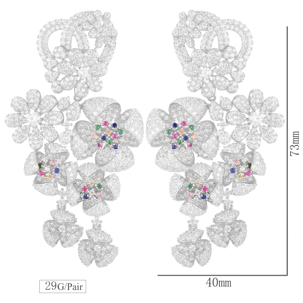 missvikki 4 Colors Luxury Blooming Flowers Pendant Earrings for Bridal Women Wedding Engagement Jewelry Full Cubic Zirconia
missvikki 4 Colors Luxury Blooming Flowers Pendant Earrings for Bridal Women Wedding Engagement Jewelry Full Cubic Zirconia
