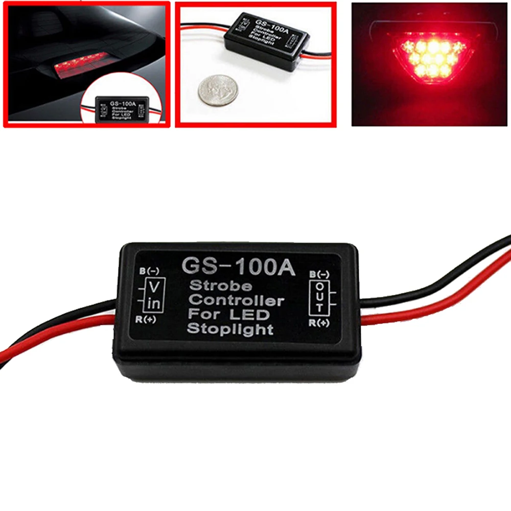 New DC 12V GS-100A Flash Strobe Controller Flasher Module for Car LED Brake Stop Light Lamp
New DC 12V GS-100A Flash Strobe Controller Flasher Module for Car LED Brake Stop Light Lamp