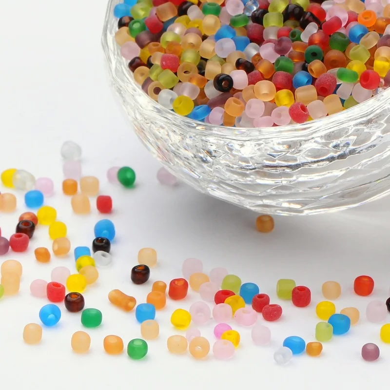 Wholesales 10000pcs/pound 3mm Mixed Colors Candy Frosted Glass Round Rainbow Seed Beads for leather necklace/macrame/braids Diy
Wholesales 10000pcs/pound 3mm Mixed Colors Candy Frosted Glass Round Rainbow Seed Beads for leather necklace/macrame/braids Diy