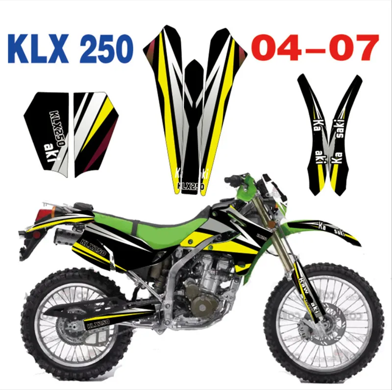 Мотоцикл Велосипед графика наклейки Фоновые для Kawasaki KLX250 KL250X KLX 250 2004 2003 2005 2006