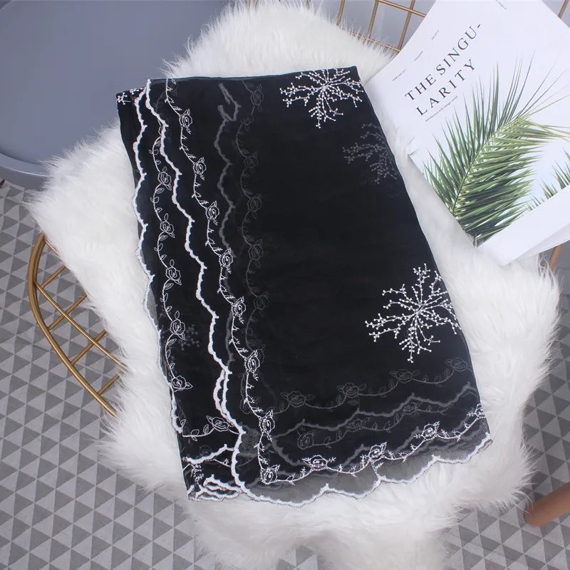 women winter scarf embroidered snowflake for ladies silk scarves female shawl beachwear wrap black
women winter scarf embroidered snowflake for ladies silk scarves female shawl beachwear wrap black
