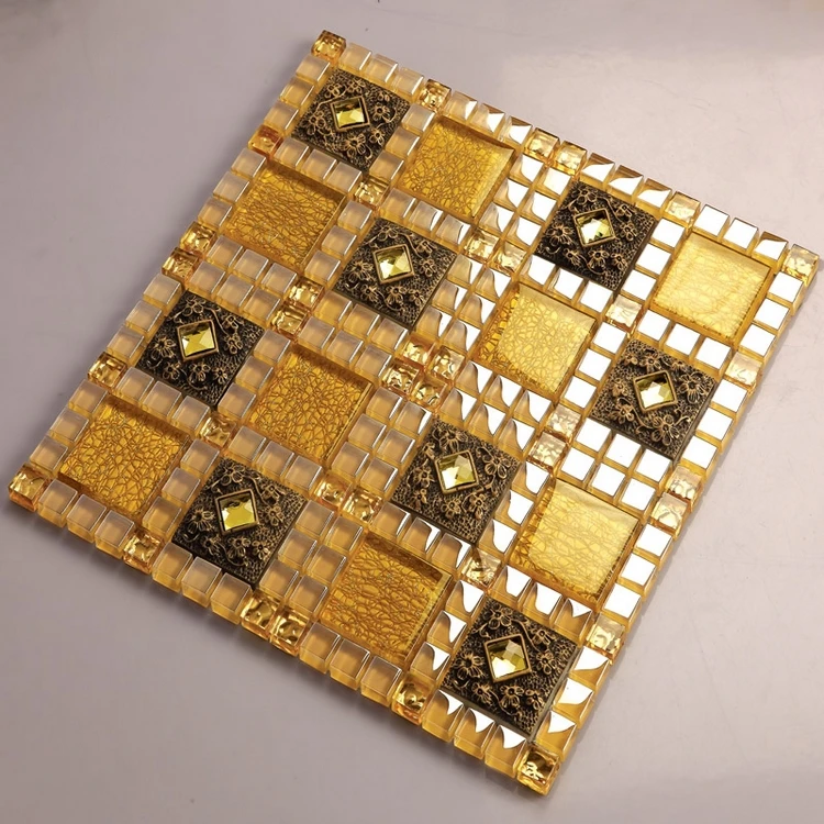 express shipping free yellow color crystal glass mosaic tiles for kitchen backsplash bathroom shower fireplace | Дом и сад