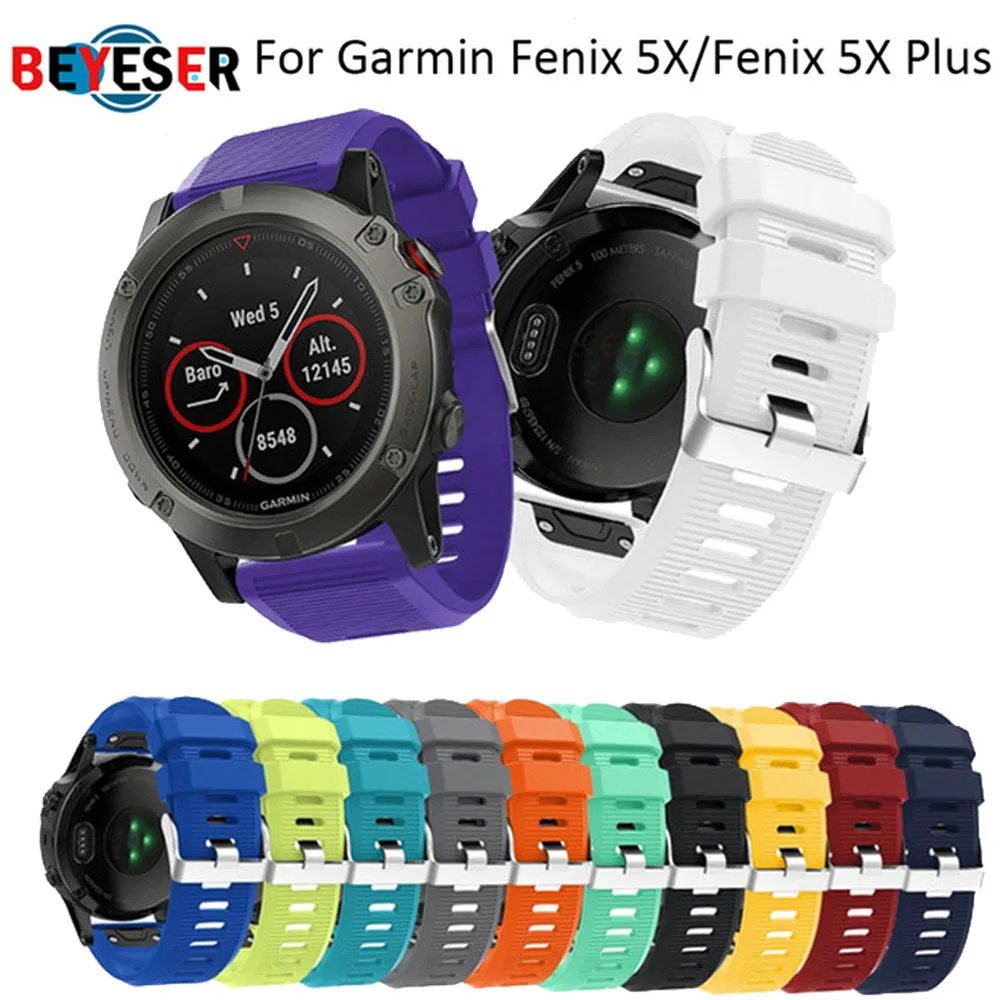 

26mm Strap For Garmin Fenix 5X/6X/X3HR/Quaitx3 Soft Silicone Replacement Band Wristband SmartWatch Bracelet Accessories