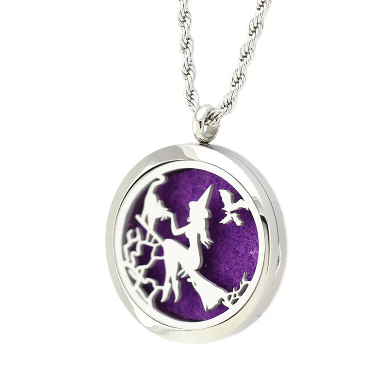 316L Stainless Steel Witch Riding Broom Aromatherapy Pendant Essential Oil Diffuser Necklace Perfume Locket Halloween Gift
316L Stainless Steel Witch Riding Broom Aromatherapy Pendant Essential Oil Diffuser Necklace Perfume Locket Halloween Gift