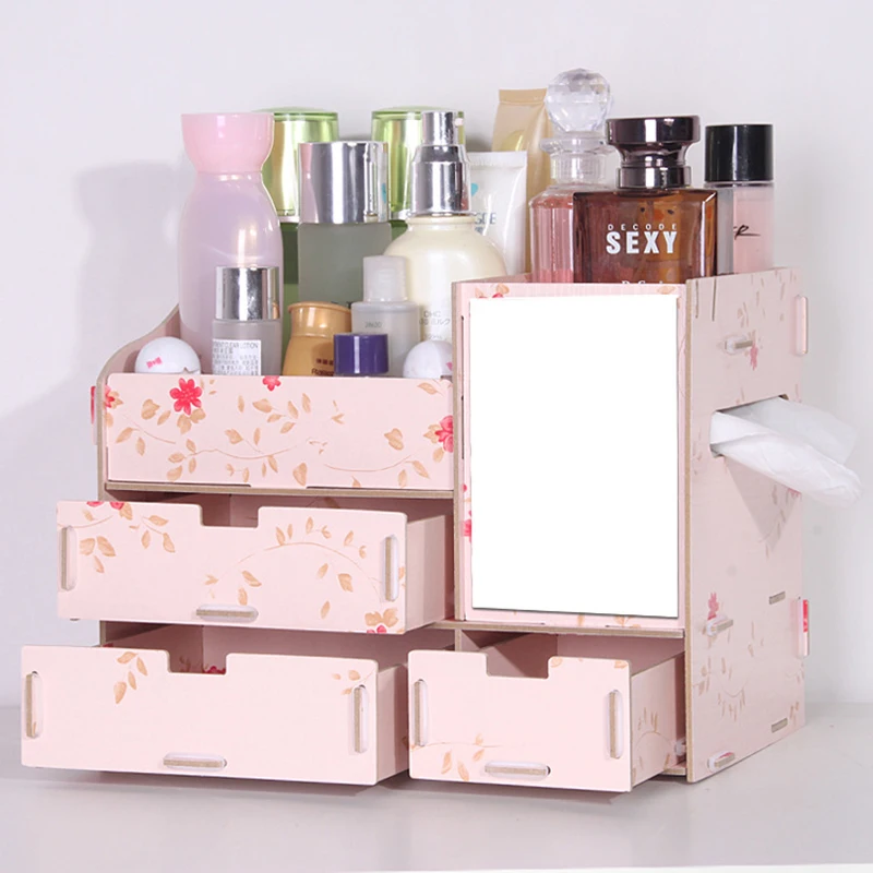 RSCHEF Wooden cosmetics storage box with mirror dressing box storage rack makeup organizer organizador de maquillaje
RSCHEF Wooden cosmetics storage box with mirror dressing box storage rack makeup organizer organizador de maquillaje