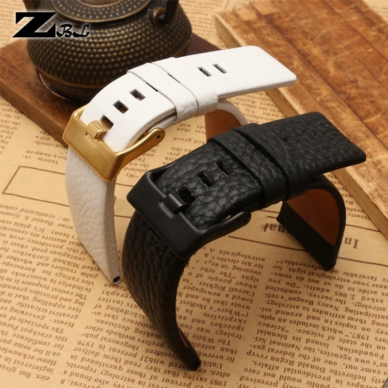 Genuine leather strap watchband 24 26 28 30mm Litchi grain Watch band Soft comfortable DZ4323 1657 4343 watch bracelet for Diese |