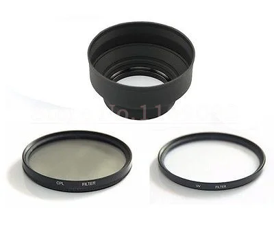 3 in 1 49 52 55 58 62 67 72 77mm Rubber Lens Hood +UV Filter +P olarizer CPL Filter for Canon Nikon Sony DSLR CAMERA
3 in 1 49 52 55 58 62 67 72 77mm Rubber Lens Hood +UV Filter +P olarizer CPL Filter for Canon Nikon Sony DSLR CAMERA