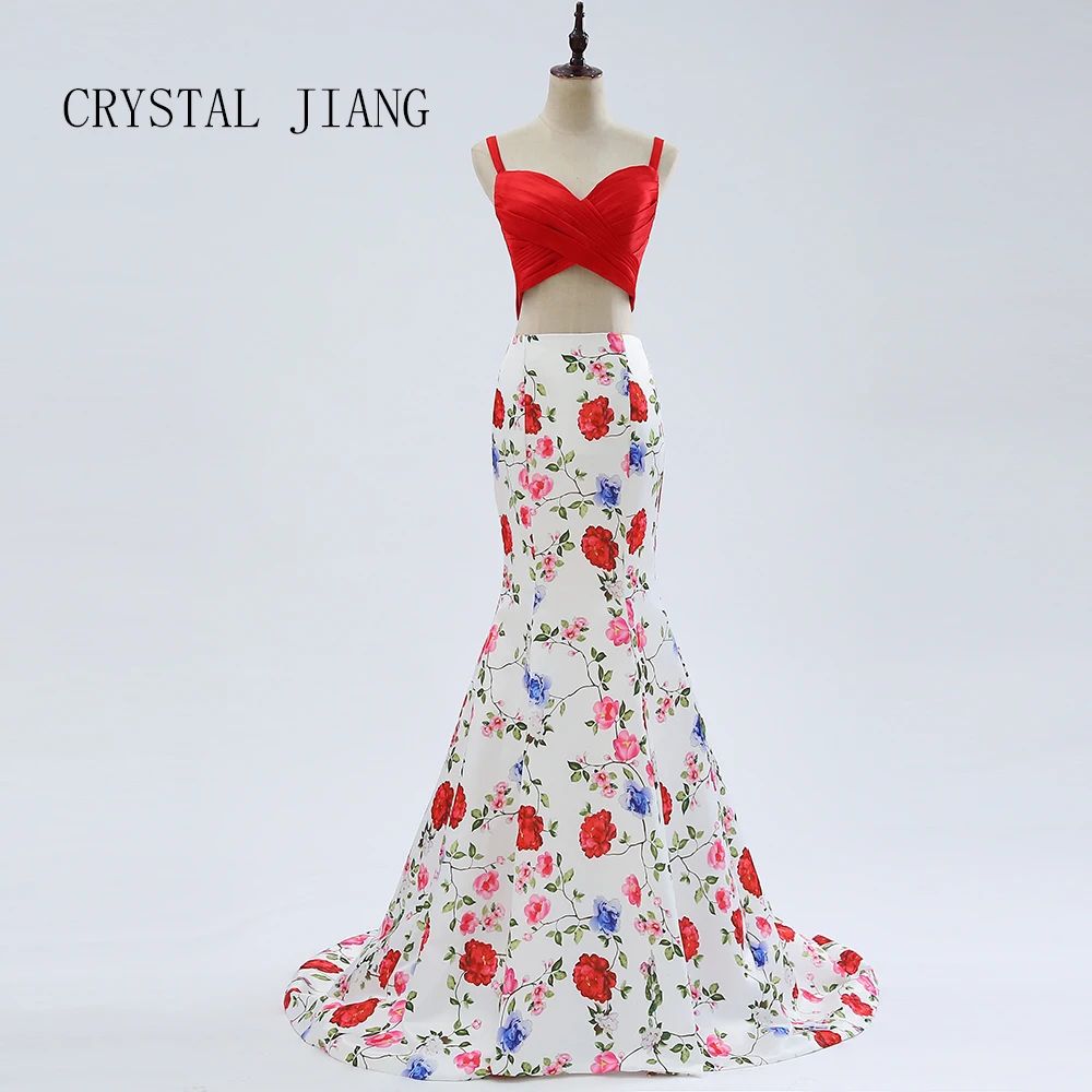 Фото Элегантное Вечернее Платье Русалка из двух частей с цветочным - купить