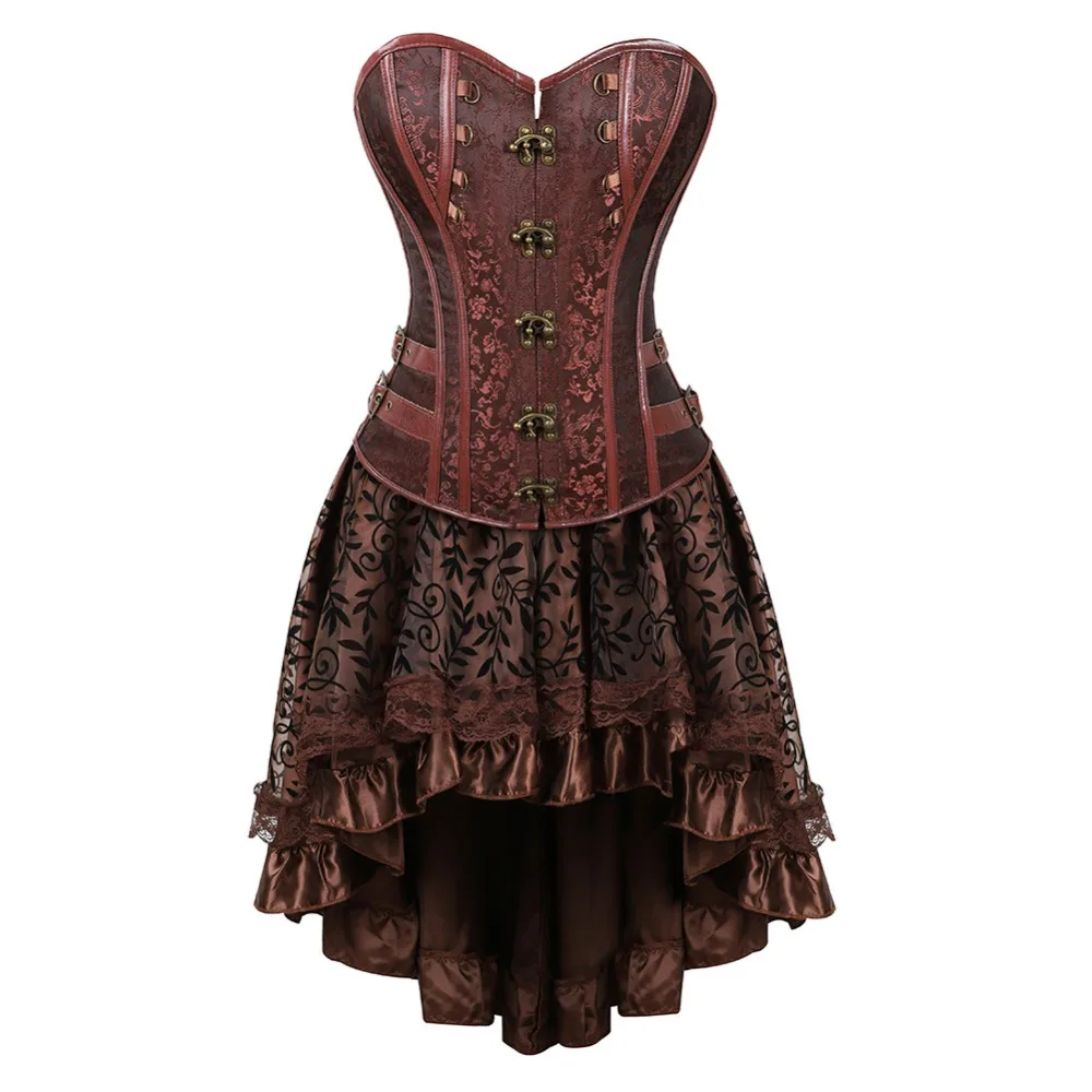 steampunk corset skirt set burlesque basques leather bustier corset dresses for women plus size vintage lingerie corsetto brown
steampunk corset skirt set burlesque basques leather bustier corset dresses for women plus size vintage lingerie corsetto brown