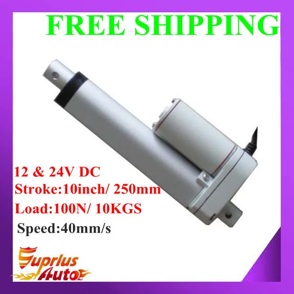 Free Shipping 40mm/s Speed 12V DC Linear Actuator With 10inch/ 250mm Stroke Length And 100N/ 10KGS Load
Free Shipping 40mm/s Speed 12V DC Linear Actuator With 10inch/ 250mm Stroke Length And 100N/ 10KGS Load