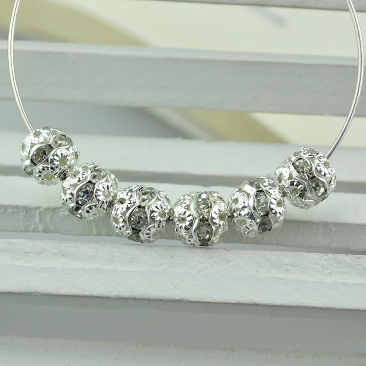 100pcs Silver Plated Metal Beads 10mm White Crystal Rhinestone Beads Spacer Charm Beads For Jewelry Making Bracelet DIY Beads
100pcs Silver Plated Metal Beads 10mm White Crystal Rhinestone Beads Spacer Charm Beads For Jewelry Making Bracelet DIY Beads