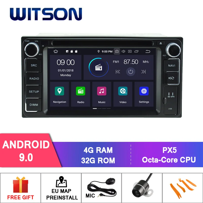 WITSON Android 9 0 4 Гб RAM + 32 FLASH 8 Octa Core автомобильный DVD для TOYOTA RAV4 COROLLA VIOS HILUX Terios RunX DVR/WIFI DSP