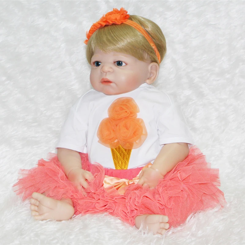 22'' bebe alive reborn bonecas handmade Lifelike Reborn Baby Doll blond hair girl dolls Full Body Vinyl Silicone
22'' bebe alive reborn bonecas handmade Lifelike Reborn Baby Doll blond hair girl dolls Full Body Vinyl Silicone