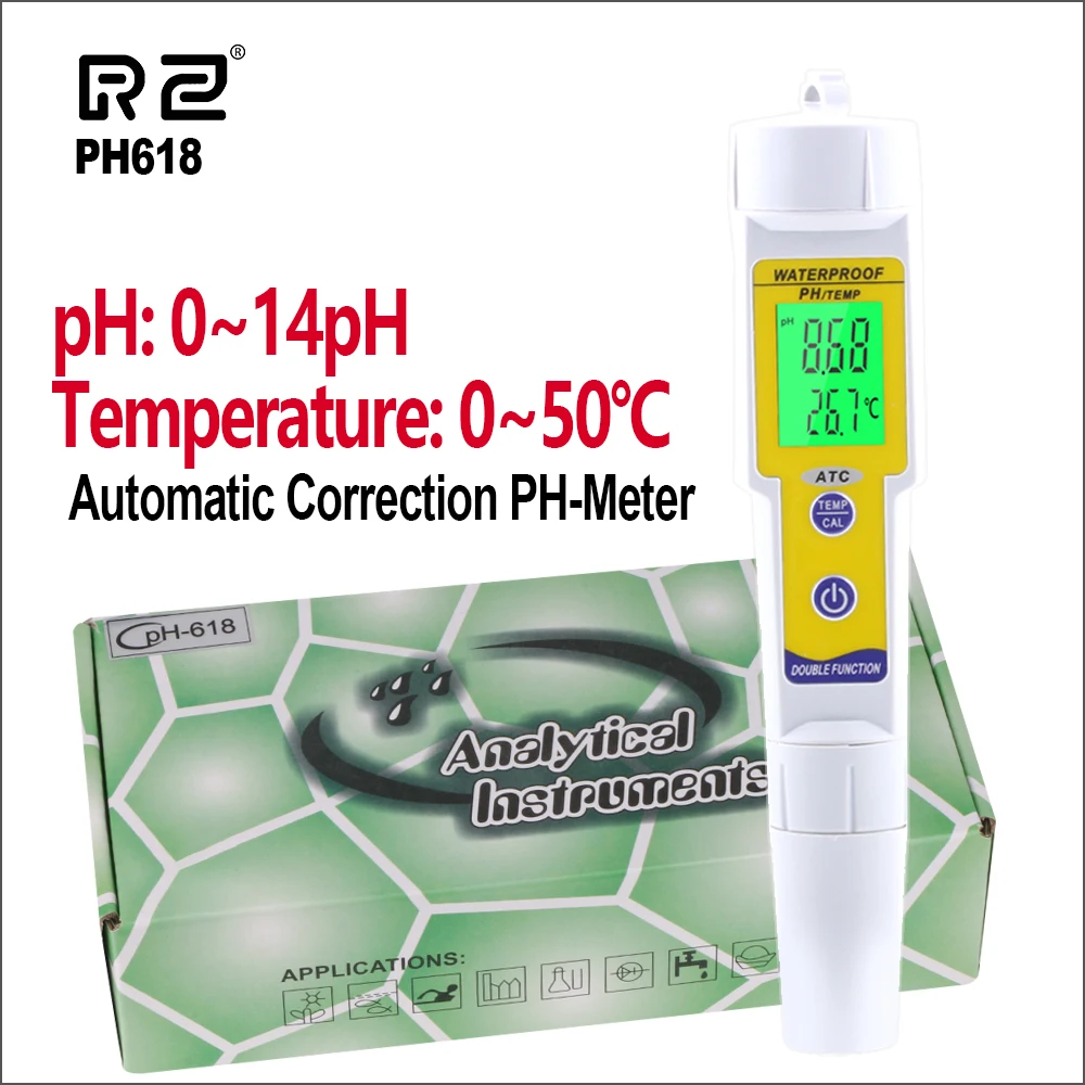 RZ измеритель PH Цифровой прибор для измерения PH для аквариума тестер для ручки 0-14PH 0-50C с подсветкой Электрический измеритель Ph
RZ измеритель PH Цифровой прибор для измерения PH для аквариума тестер для ручки 0-14PH 0-50C с подсветкой Электрический измеритель Ph