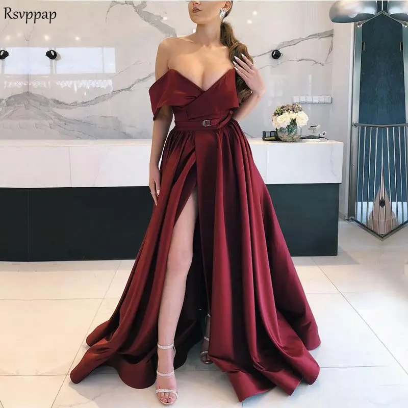Long Sexy Evening Dress 2020 High Slit Cap Sleeve abendkleider Formal Women Elegant Burgundy Evening Gown
Long Sexy Evening Dress 2020 High Slit Cap Sleeve abendkleider Formal Women Elegant Burgundy Evening Gown