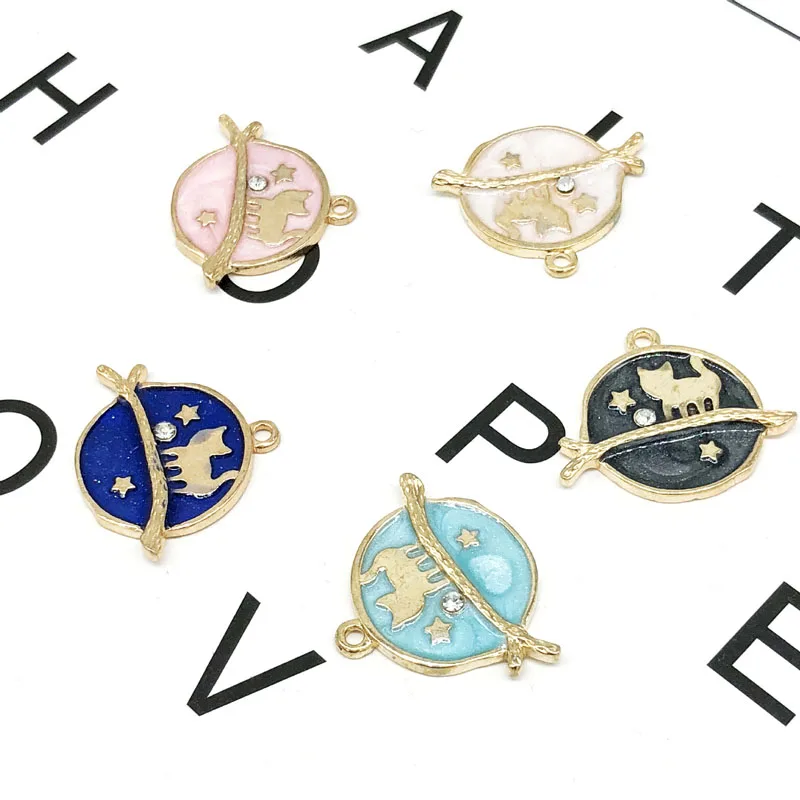 10pcs/lot Moon and Cat Enamel Charms Drop Oil Charms Pendant Golden Tone Round Metal Finding Earring DIY Jewelry Accessory YZ006
10pcs/lot Moon and Cat Enamel Charms Drop Oil Charms Pendant Golden Tone Round Metal Finding Earring DIY Jewelry Accessory YZ006