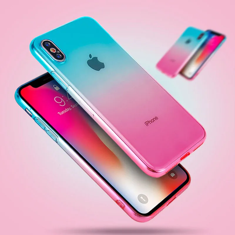 Gradient soft funda carcasas silicone case For Iphone x xs xr xs max cases capas transparent tpu cover coque kryt etui tok
Gradient soft funda carcasas silicone case For Iphone x xs xr xs max cases capas transparent tpu cover coque kryt etui tok